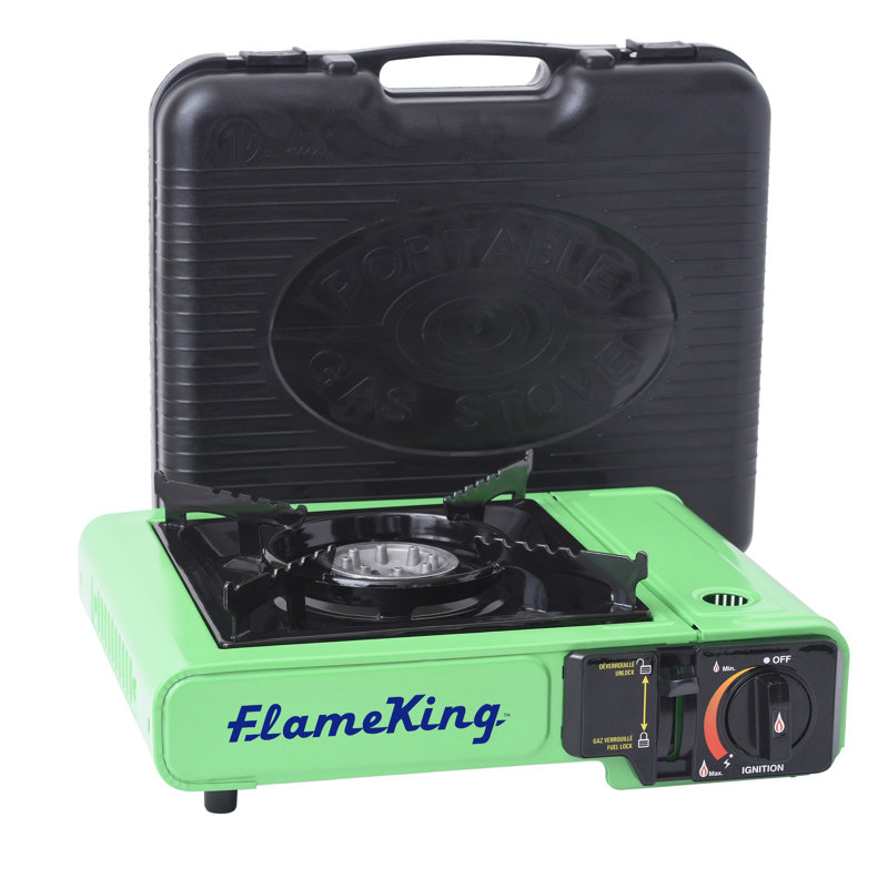 Flame King Portable Dual Fuel Butane & Propane Gas Camping Stove with  Single Burner